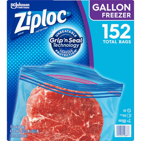 Bolsa de plástico "Galón", Ziploc Freezer Bags, Gallon, Caja 152 unidades