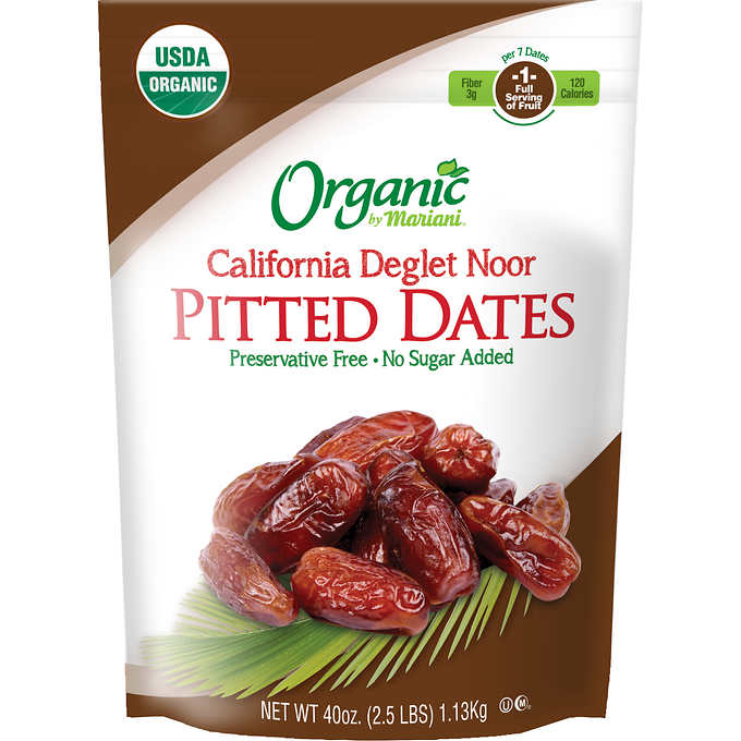 Dátiles sin hueso, Mariani Organic California Deglet Noor Pitted Dates, Bolsa 1.13 kg