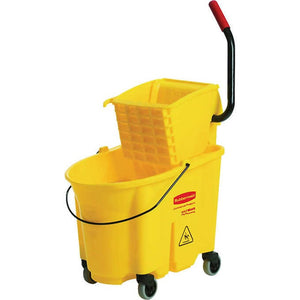 Carrito para mopas, Rubbermaid Commercial WaveBrake Mop Bucket and Wringer, 26 Quart, Yellow