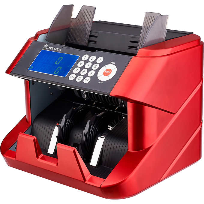 Contadora de efectivo, Carnation Bill Cash Counter, Bank Grade, Red